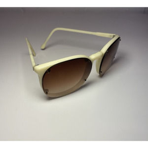 Vintage Sunglasses Cream Color Brown Lenses attached to Frame